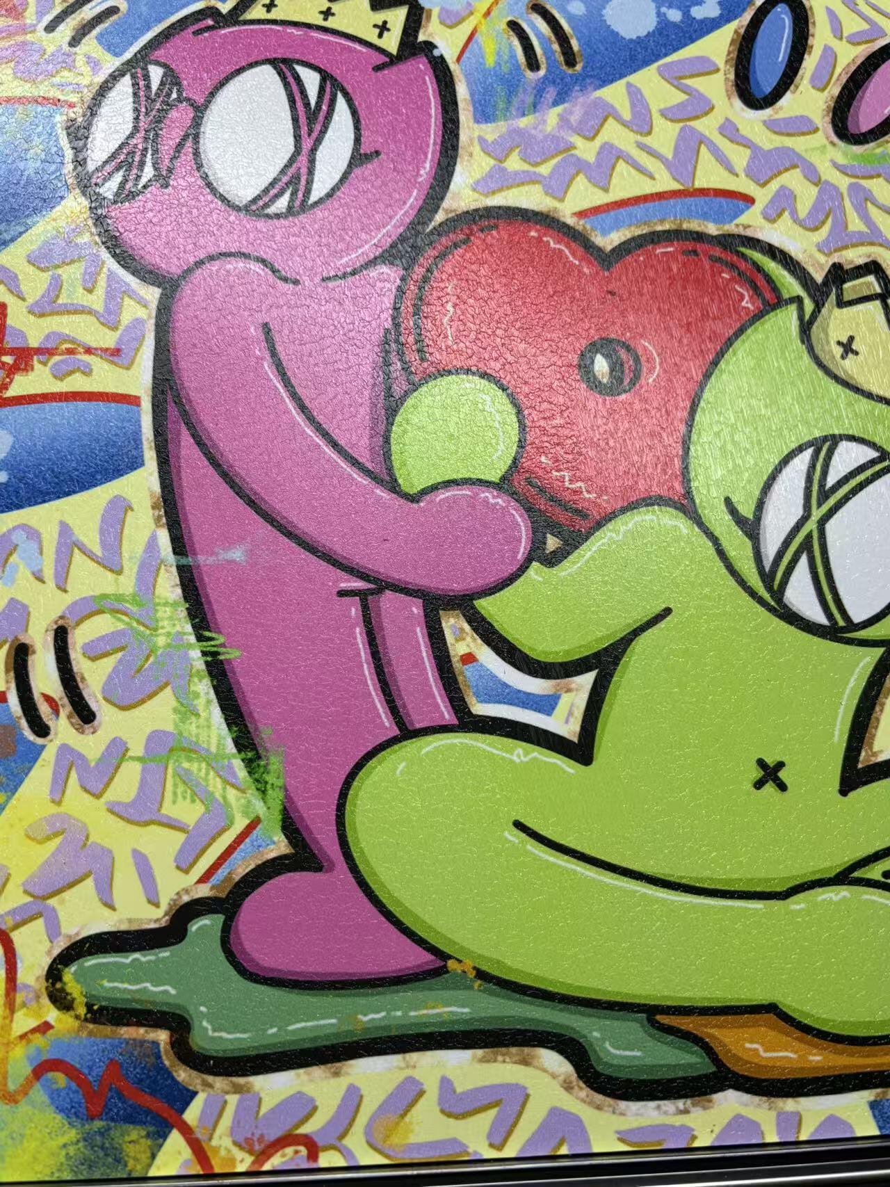 零元拍：歪歪 OWSON 系列作品装饰肌理画《十二星座-双子座》，相框尺寸35/35CM。因展品出展，镜框可能有轻微划痕，介意勿拍