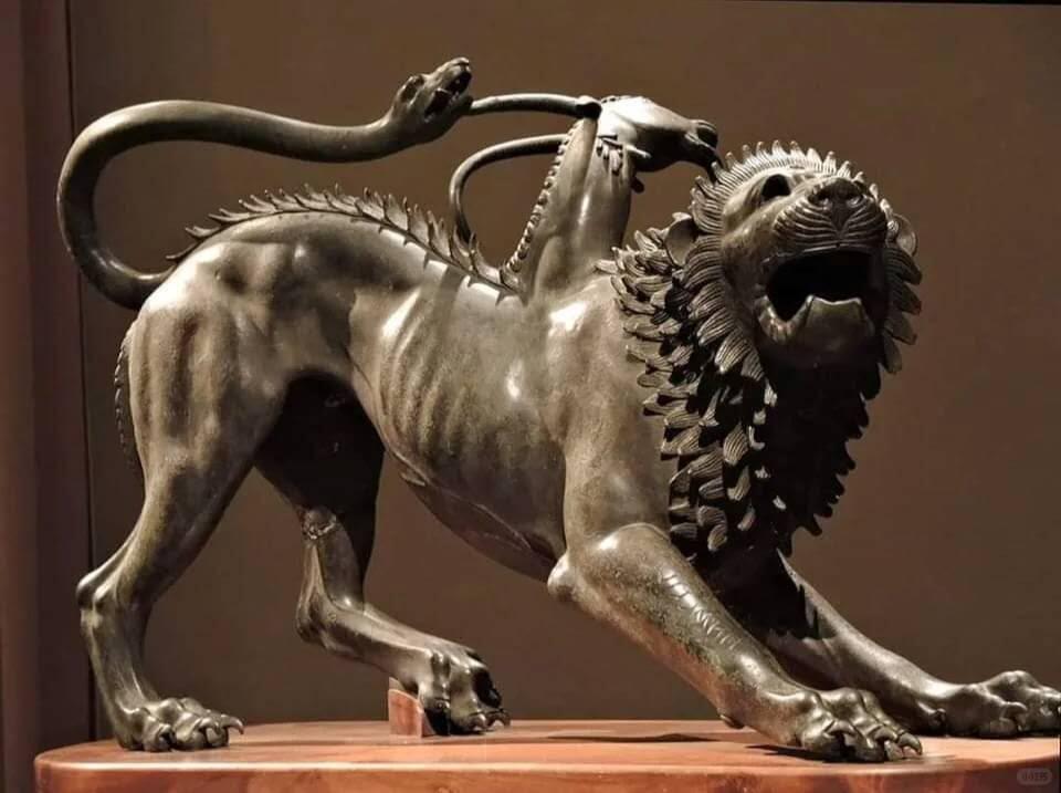 瓶子🏺第219期拍卖会  古希腊伯罗奔尼撒银币喷火怪物奇美拉银币 公元前350-前320年伯罗奔尼撒半岛西锡安城发行  正面狮子头羊身体蛇尾巴的吐火怪物奇美拉  背面一只鸽子向左飞翔  15-16毫米  2.61克  古希腊象征进化的神兽