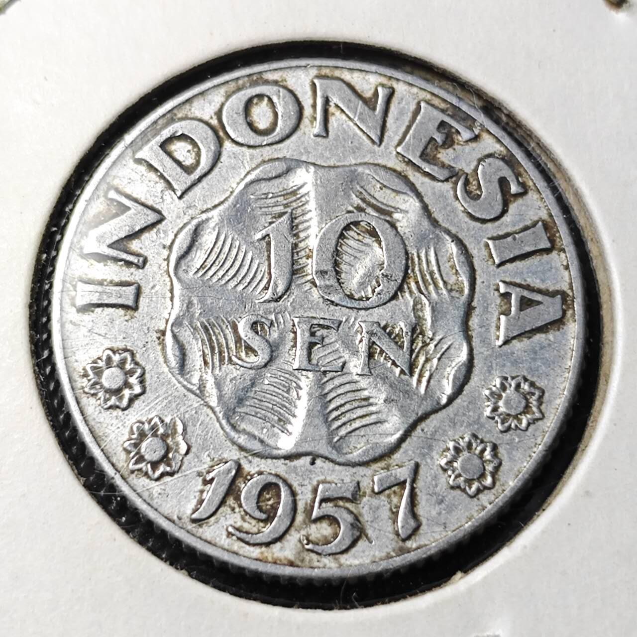 KK钱币收藏小铺 第375期  2月预留时间 周末发货  1957印尼10分