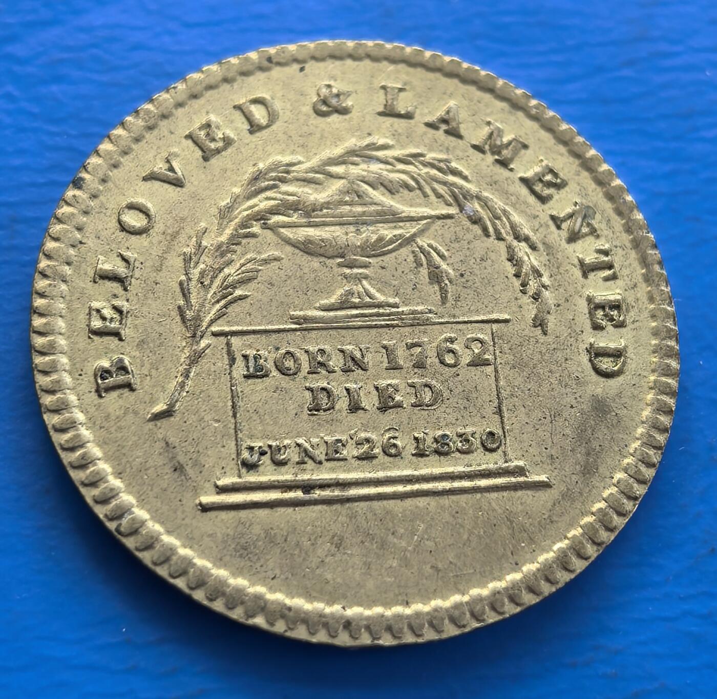 外国优质老铜币银币持续添加中，周六九点倒数截拍，满百包邮，可寄存半年，喜欢朋友微信扫描二维码可直接参拍 英国1830年乔治四世驾崩纪念章