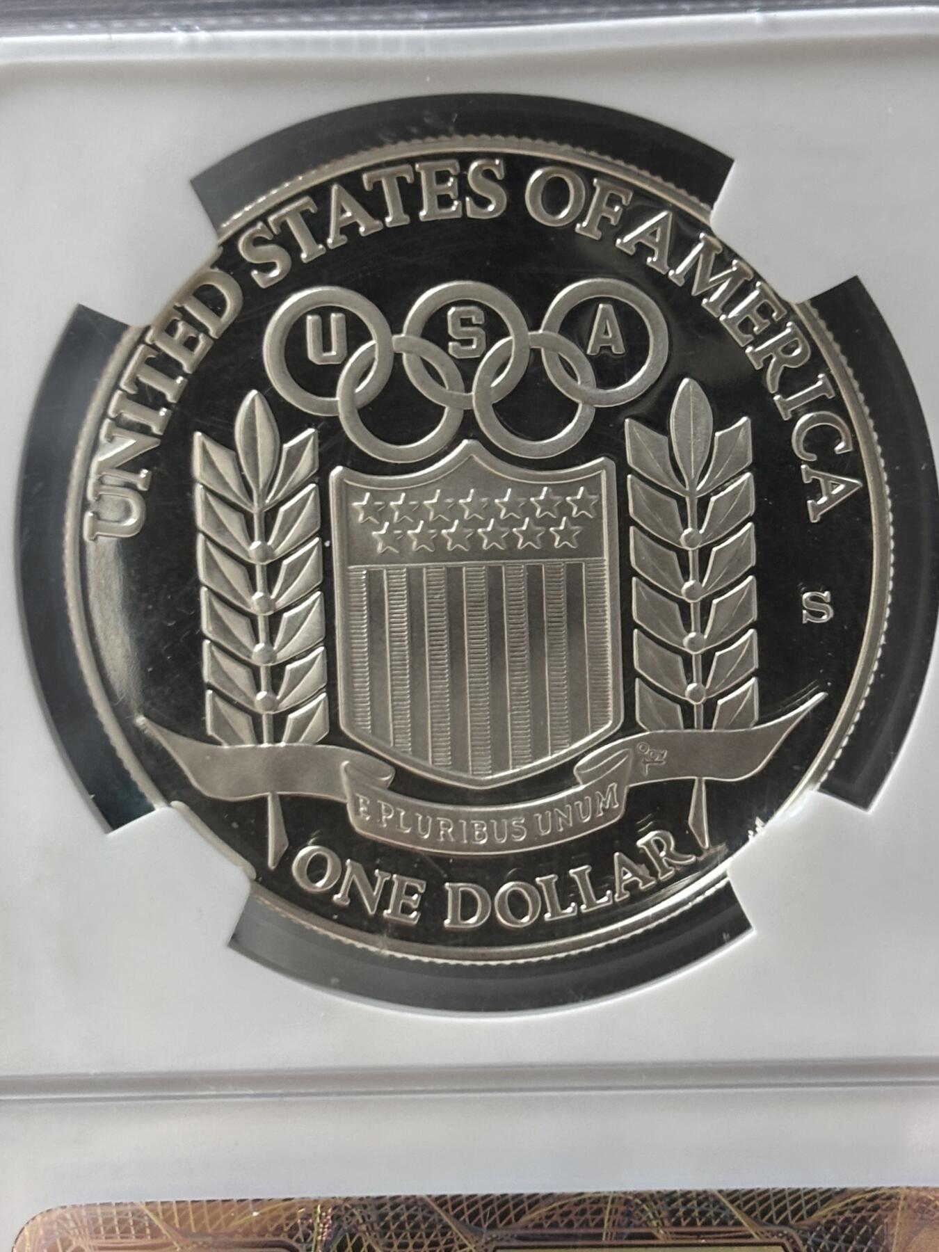 第185期拍卖 美国1992年巴塞罗那奥运棒球精制纪念银币NGC-PF69，900银，26.72克