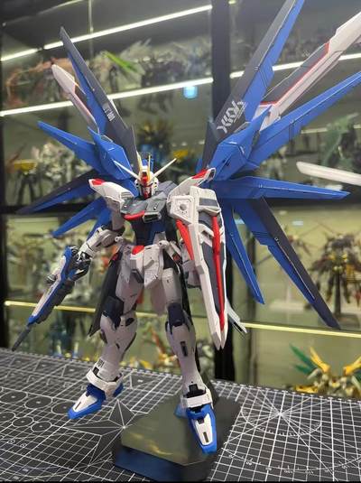 高达手办 万代 MG 1/100 自由2.0  Freedom SEED加点厂合金骨架