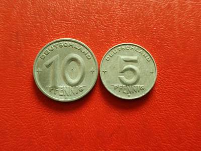 【云涧收藏】第八十二场 - 民主德国（东德）1950/53年5、10芬尼2枚