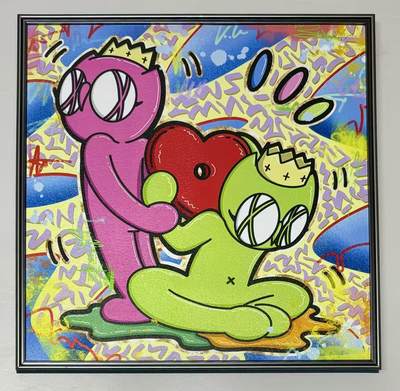 零元拍：歪歪 OWSON 系列作品装饰肌理画《十二星座-双子座》，相框尺寸35/35CM。因展品出展，镜框可能有轻微划痕，介意勿拍 - 零元拍：歪歪 OWSON 系列作品装饰肌理画《十二星座-双子座》，相框尺寸35/35CM。因展品出展，镜框可能有轻微划痕，介意勿拍