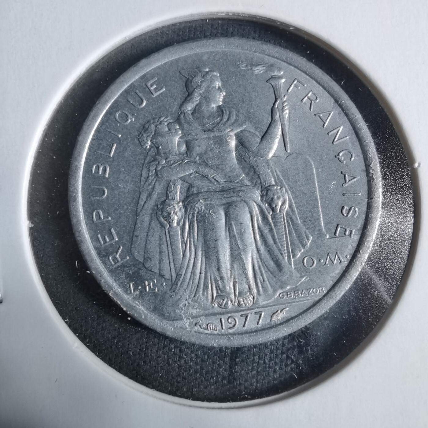 沼泽如烟--第923场 法属波利尼西亚1977年1法郎