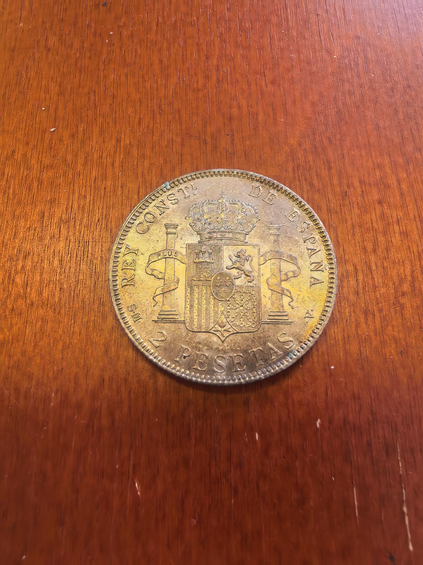 长老汇蛇年精选第八十场拍卖 1905西班牙阿方索十三世2比塞塔银币，未流通品，高点都在，细节丰富