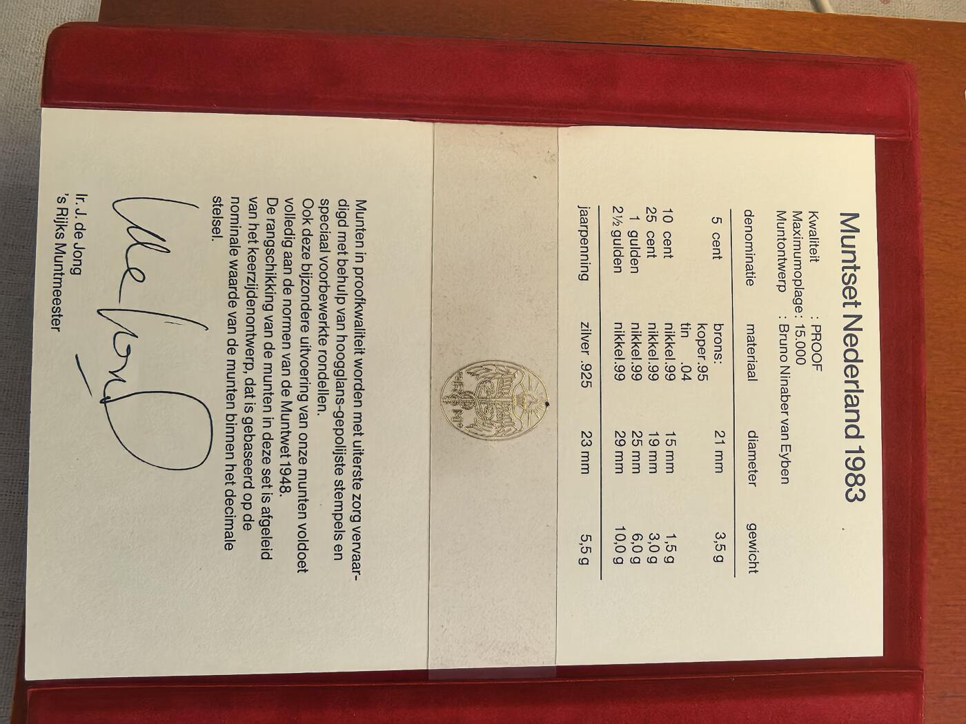 长老汇蛇年精选第八十场拍卖 1983荷兰5枚精制币+1枚银章，盒证全，1.5万套