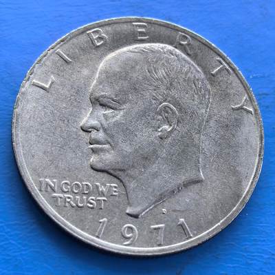 外国优质老铜币银币持续添加中，周六九点倒数截拍，满百包邮，可寄存半年，喜欢朋友微信扫描二维码可直接参拍 - 日本1971年艾森豪威尔大壹元