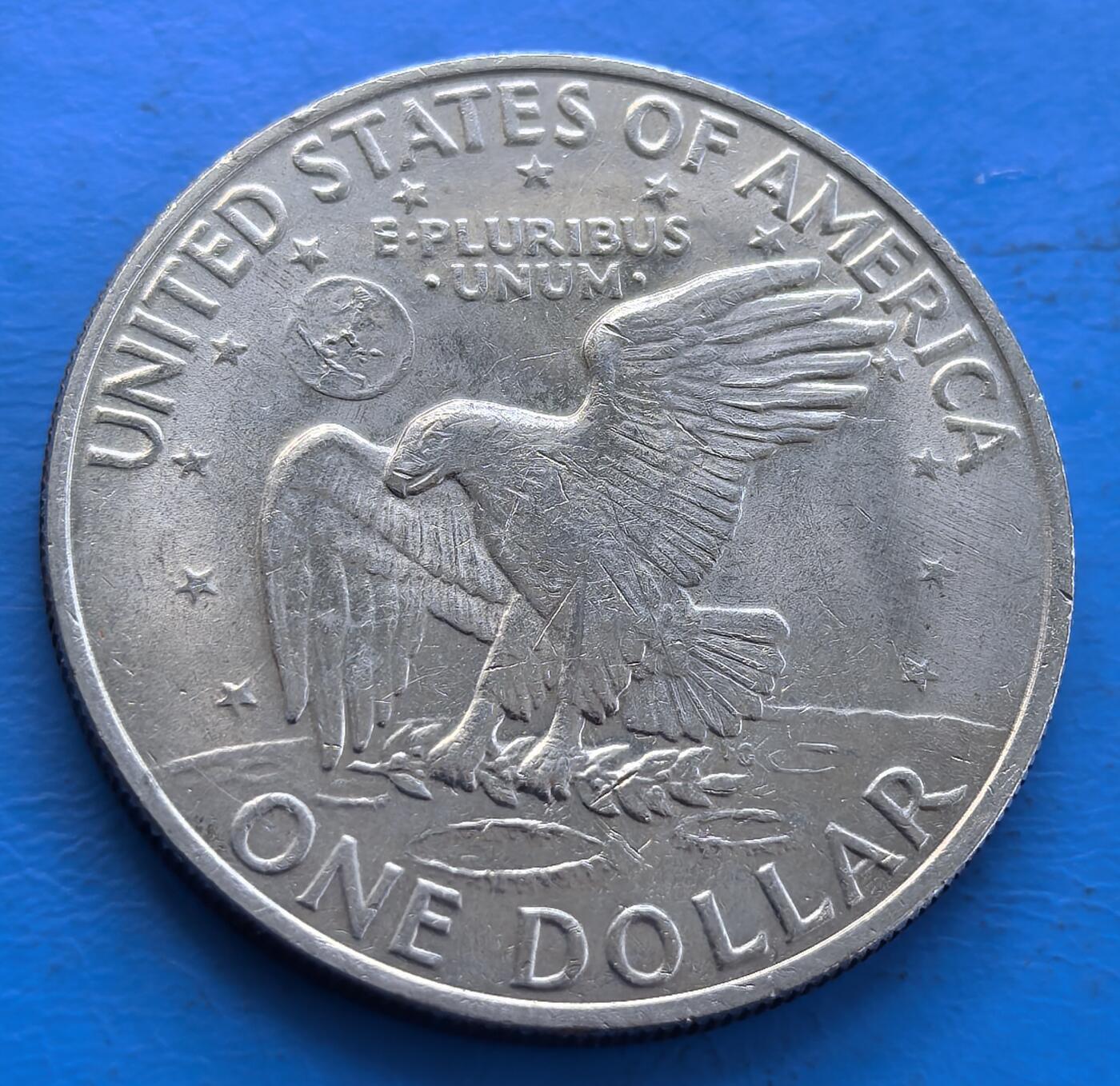 外国优质老铜币银币持续添加中，周六九点倒数截拍，满百包邮，可寄存半年，喜欢朋友微信扫描二维码可直接参拍 日本1972年艾森豪威尔大壹元