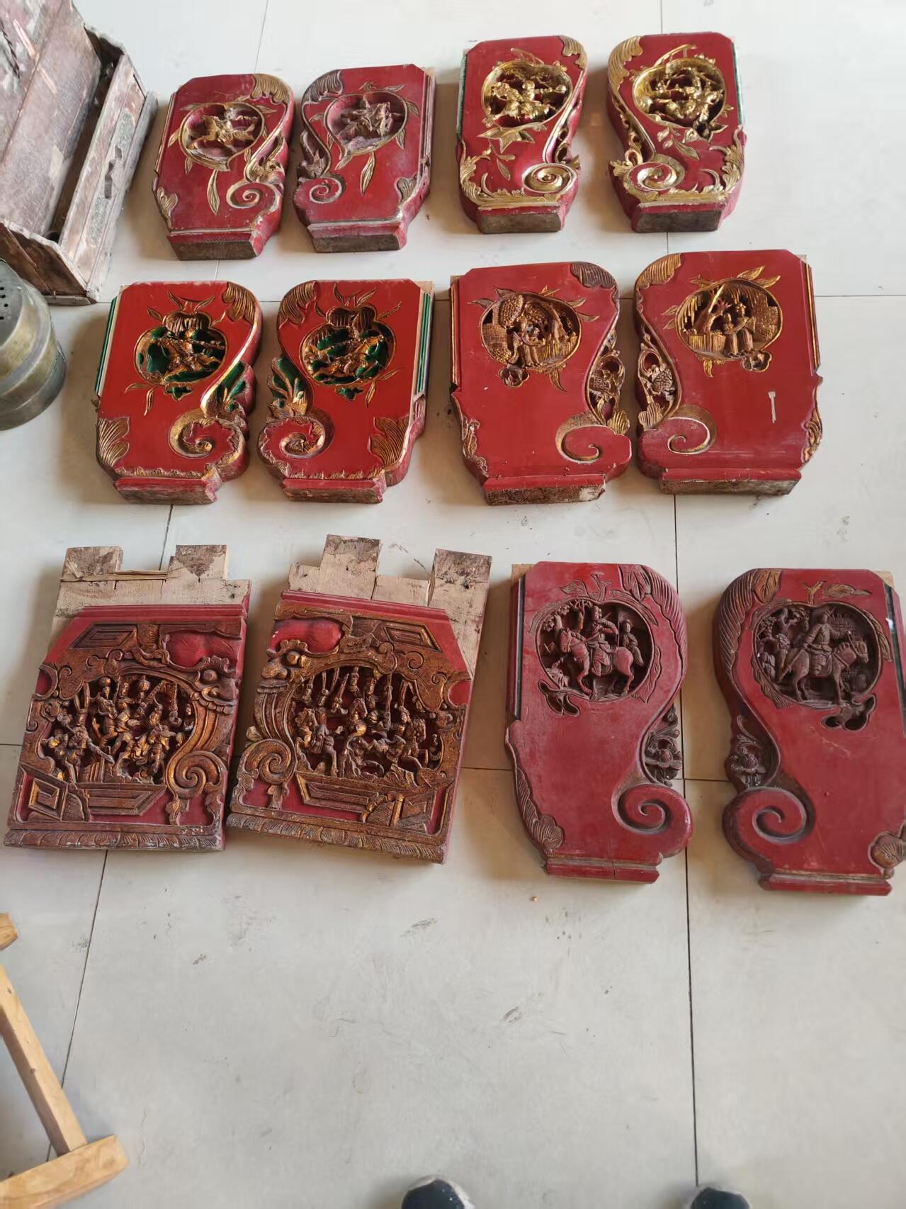 楠木雕刻大板，鎏金工艺，民国老货，装饰挂件最佳选择