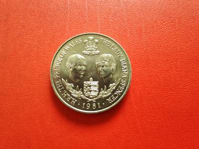 【云涧收藏】第八十二场 - 根西1981年25便士查尔斯戴安娜结婚克朗型纪念币