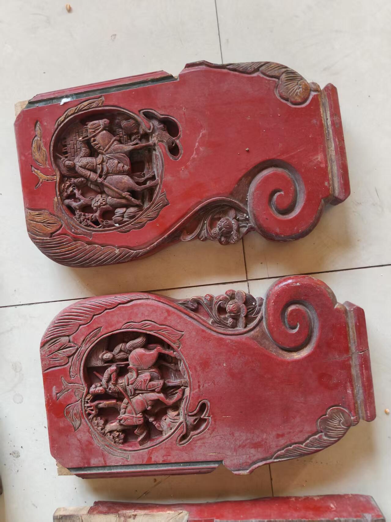 楠木雕刻大板，鎏金工艺，民国老货，装饰挂件最佳选择