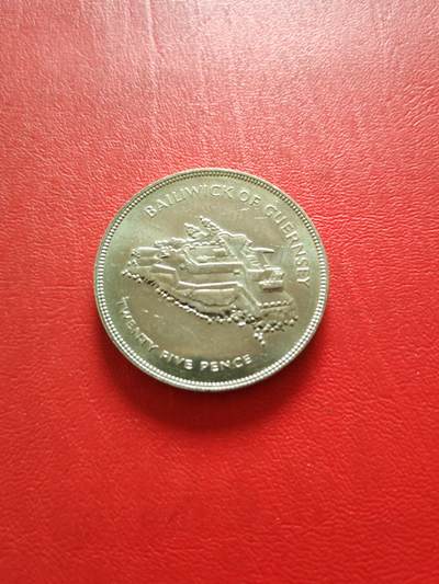 【云涧收藏】第八十二场 - 根西1977年25便士女王登基25周年克朗型纪念币