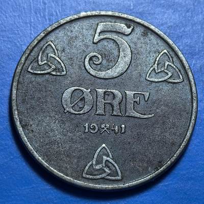 外国优质老铜币银币持续添加中，周六九点倒数截拍，满百包邮，可寄存半年，喜欢朋友微信扫描二维码可直接参拍 - 少见铁币德占挪威1941年5欧尔