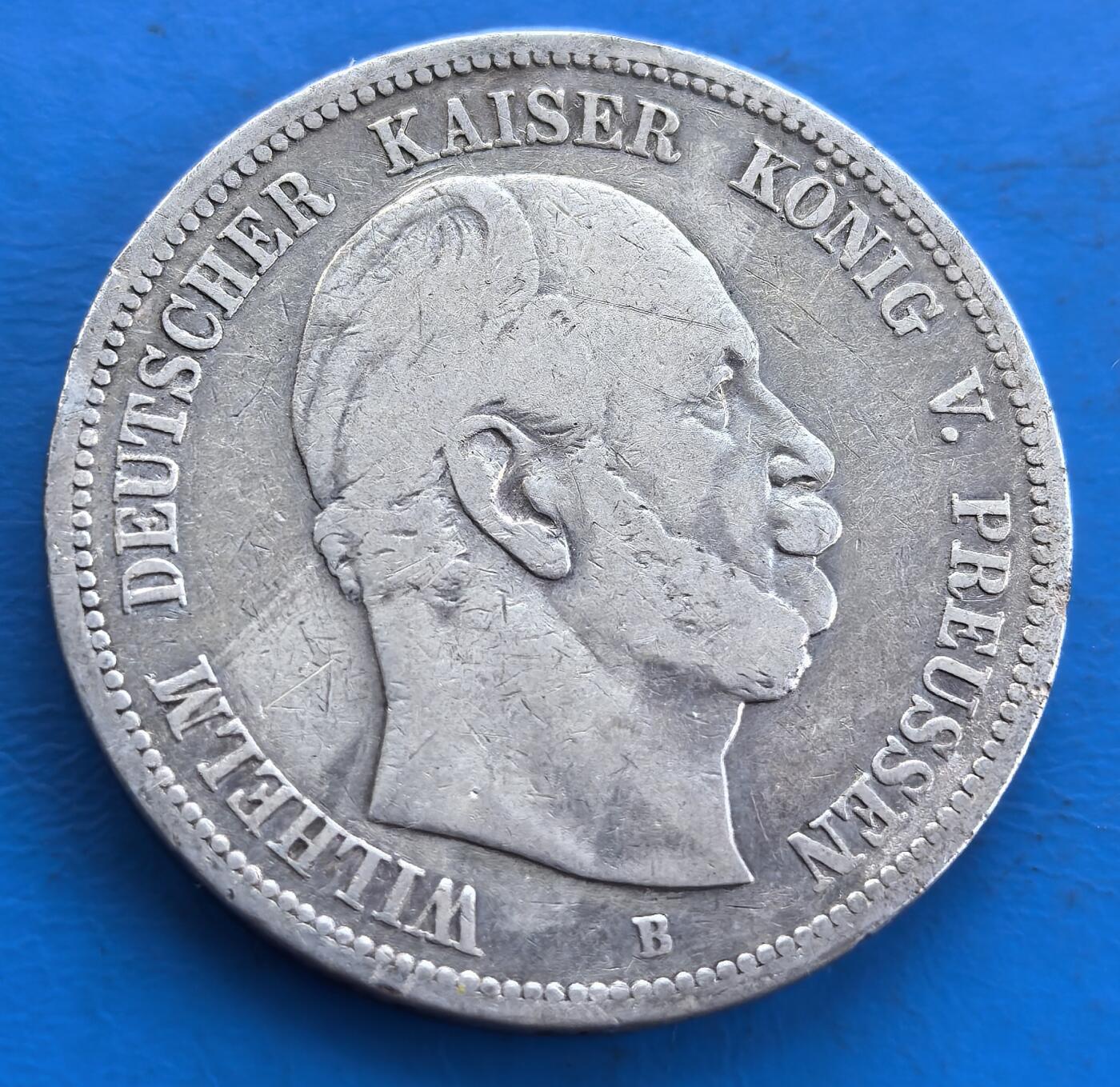 外国优质老铜币银币持续添加中，周六九点倒数截拍，满百包邮，可寄存半年，喜欢朋友微信扫描二维码可直接参拍 普鲁士1875年5马克大银币B版