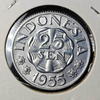 KK钱币收藏小铺 第375期  2月预留时间 周末发货 -  1955印尼25分