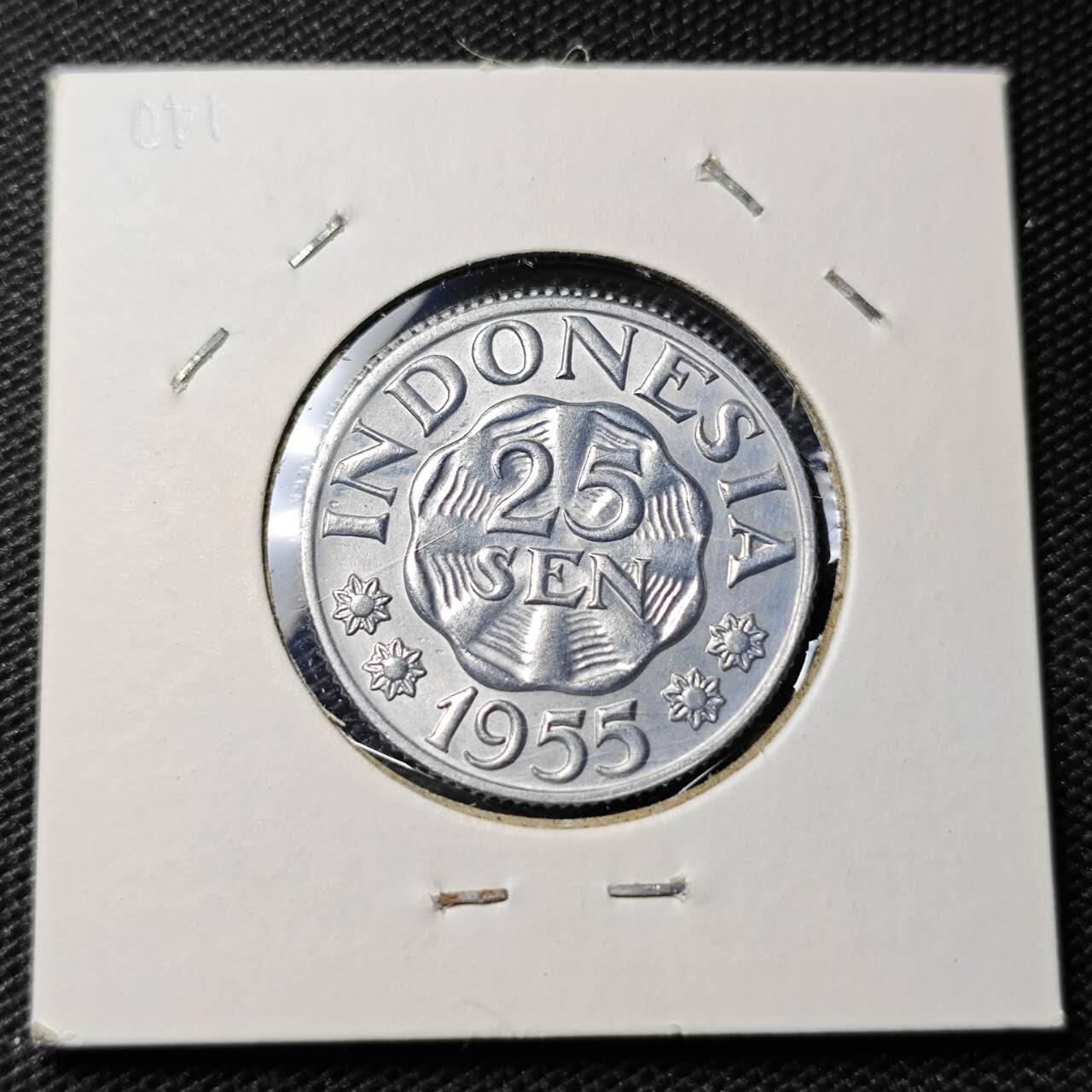 KK钱币收藏小铺 第375期  2月预留时间 周末发货  1955印尼25分