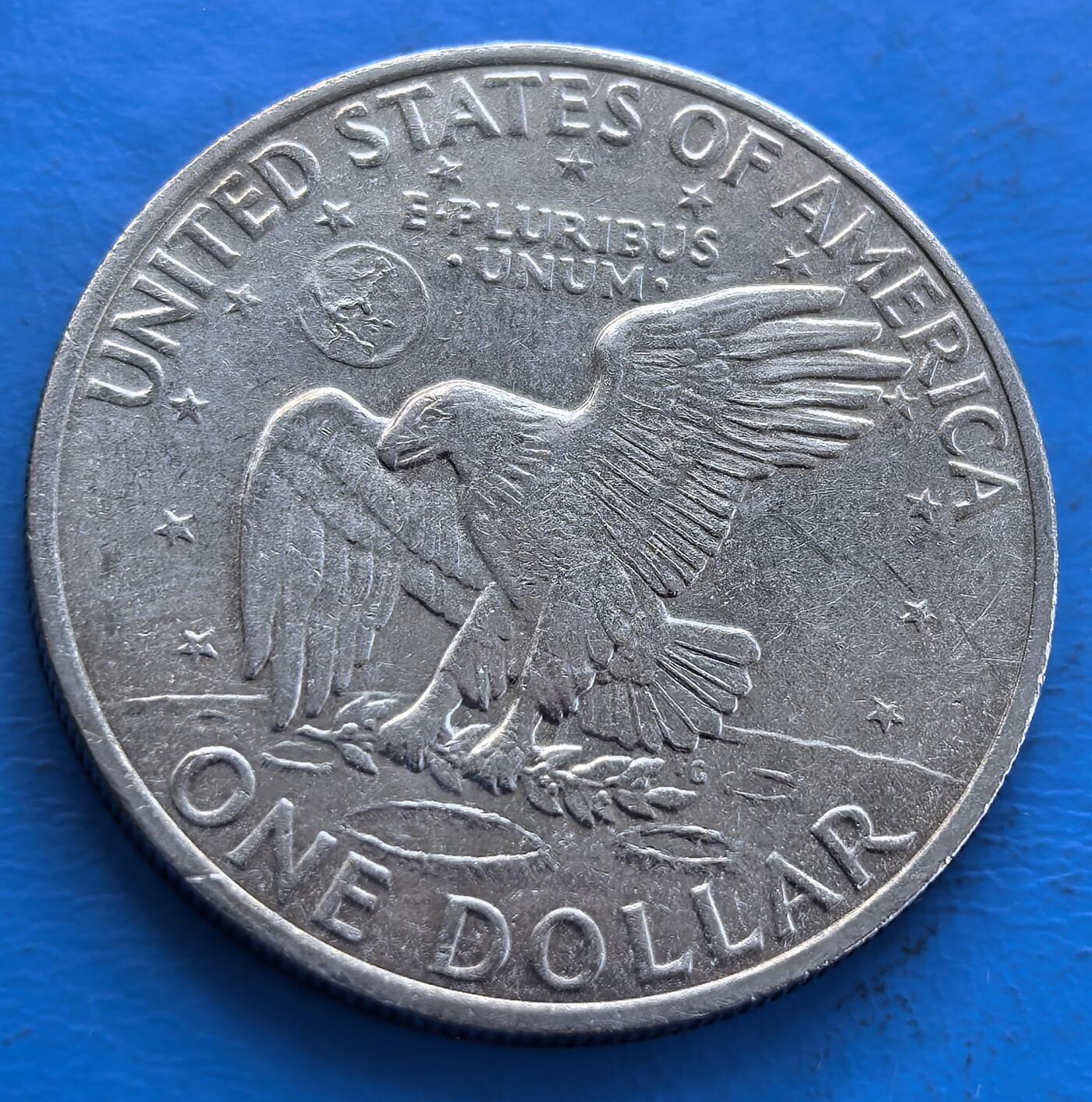 外国优质老铜币银币持续添加中，周六九点倒数截拍，满百包邮，可寄存半年，喜欢朋友微信扫描二维码可直接参拍 日本1971年艾森豪威尔大壹元