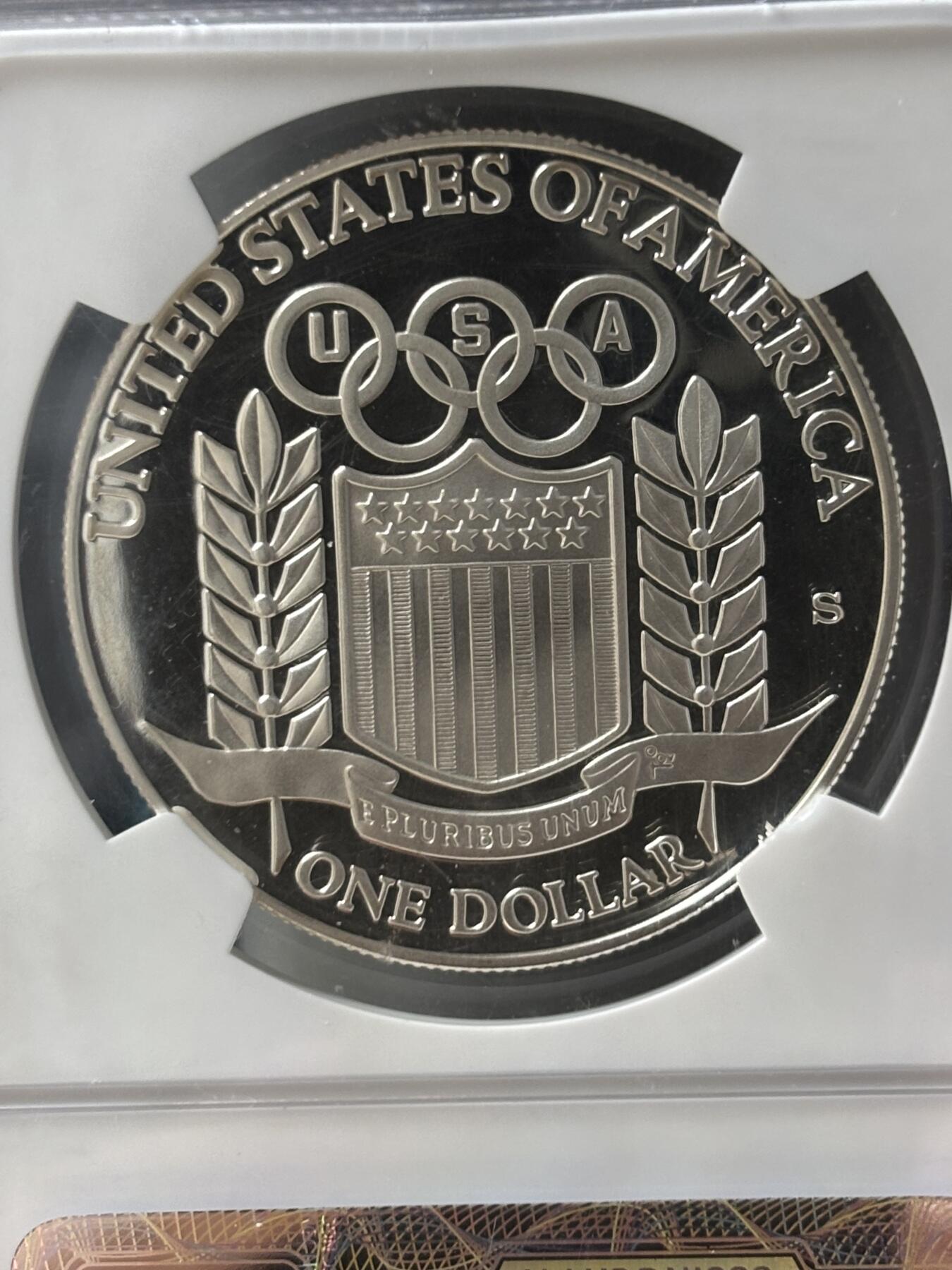 第185期拍卖 美国1992年巴塞罗那奥运棒球精制纪念银币NGC-PF69，900银，26.72克