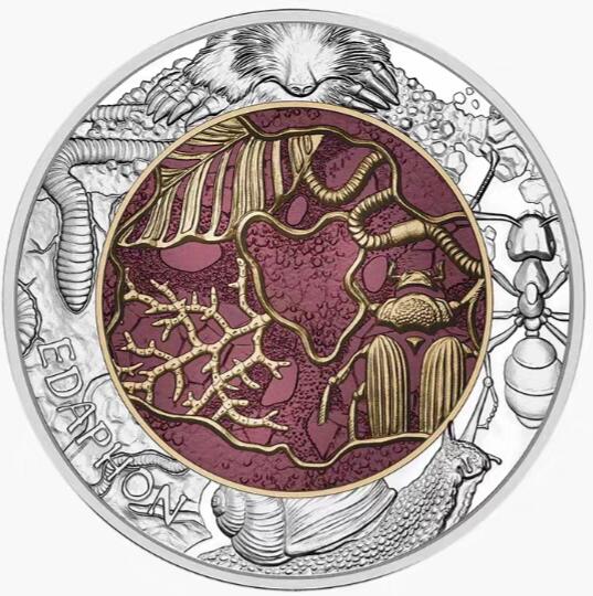 【币将精彩】世界钱币拍卖（2025-12-17） 奥地利2024年土壤微生物25欧元铌币带证书包装