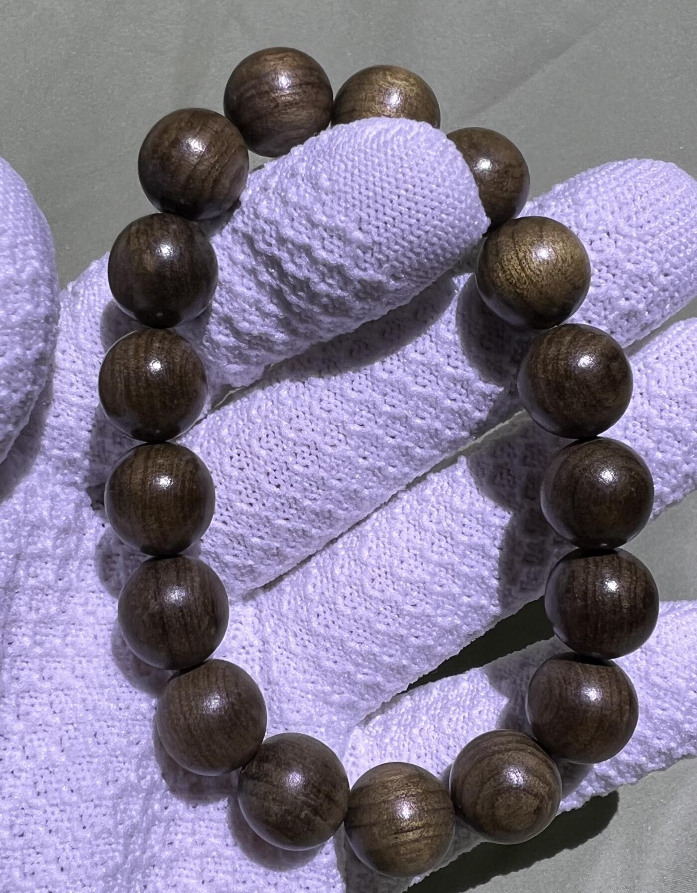 零元拍：金丝楠圆珠珠手串，12MM 金丝满满，满荧光，满手留香