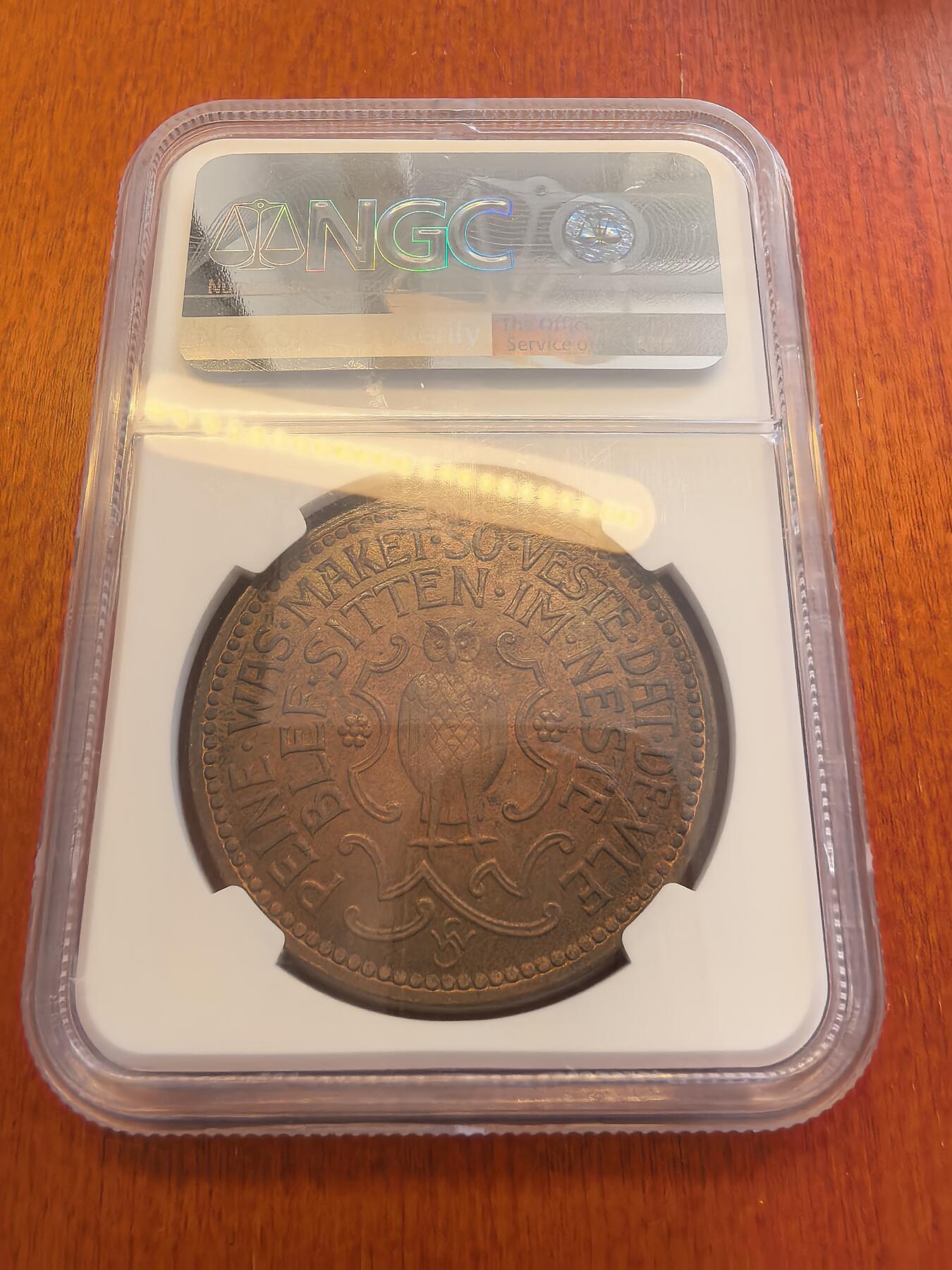 长老汇蛇年精选第八十场拍卖 1923 德紧佩恩10000基珀大铜币，NGC MS64BN，季军分，更高10枚