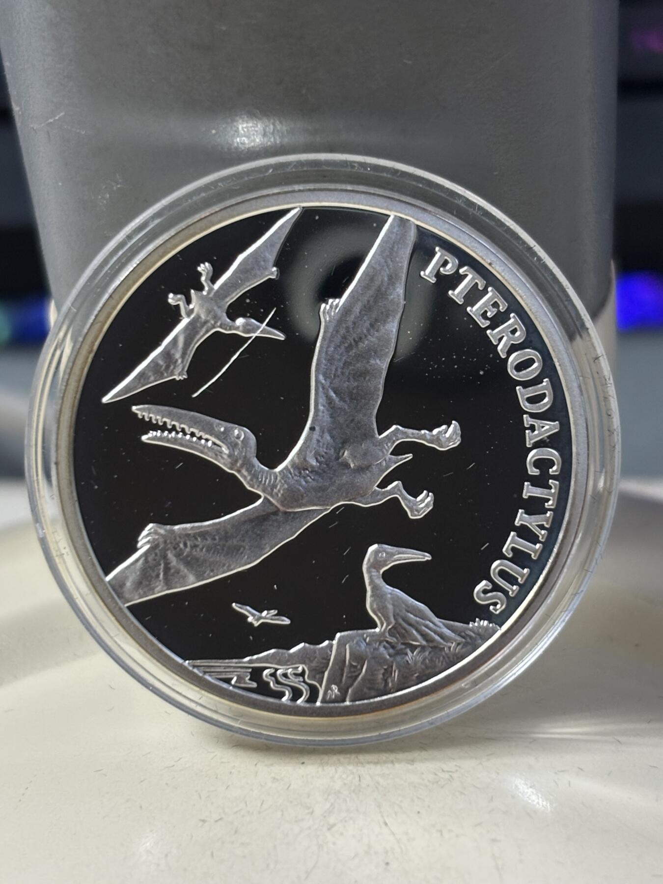 第185期拍卖 波兰2009年恐龙精制纪念银章8枚套原盒证，华沙造币厂 925银，14.14g*8 发行量15000套