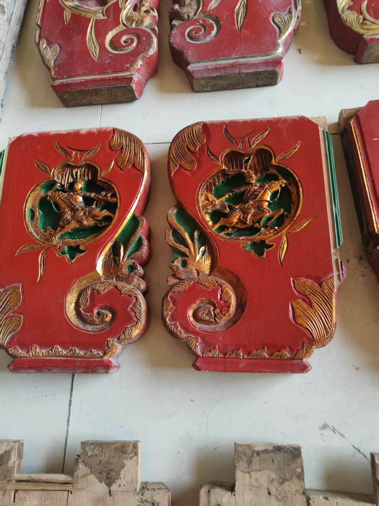 楠木雕刻大板，鎏金工艺，民国老货，装饰挂件最佳选择