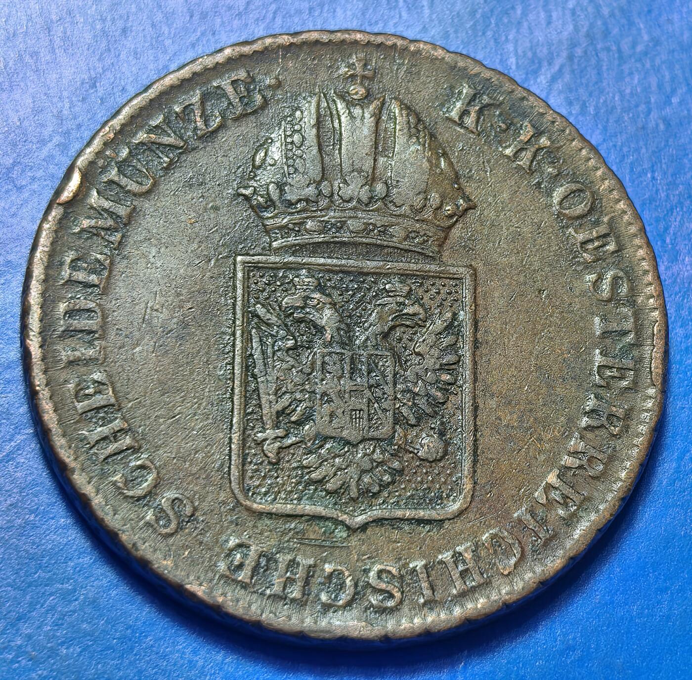 外国优质老铜币银币持续添加中，周六九点倒数截拍，满百包邮，可寄存半年，喜欢朋友微信扫描二维码可直接参拍 奥匈帝国1816年1克鲁泽