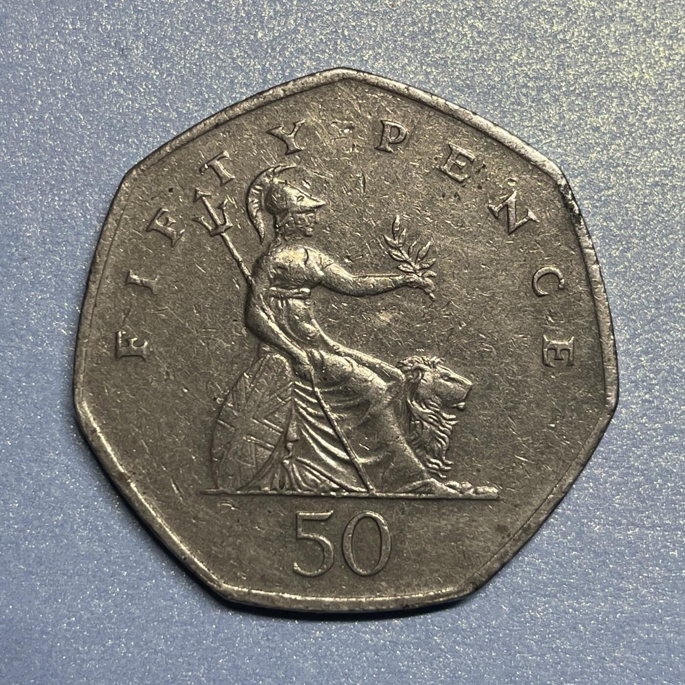 【世界各国硬币】限时专拍 【001】英国1997年50便士硬币一枚