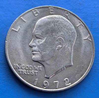 外国优质老铜币银币持续添加中，周六九点倒数截拍，满百包邮，可寄存半年，喜欢朋友微信扫描二维码可直接参拍 - 日本1972年艾森豪威尔大壹元