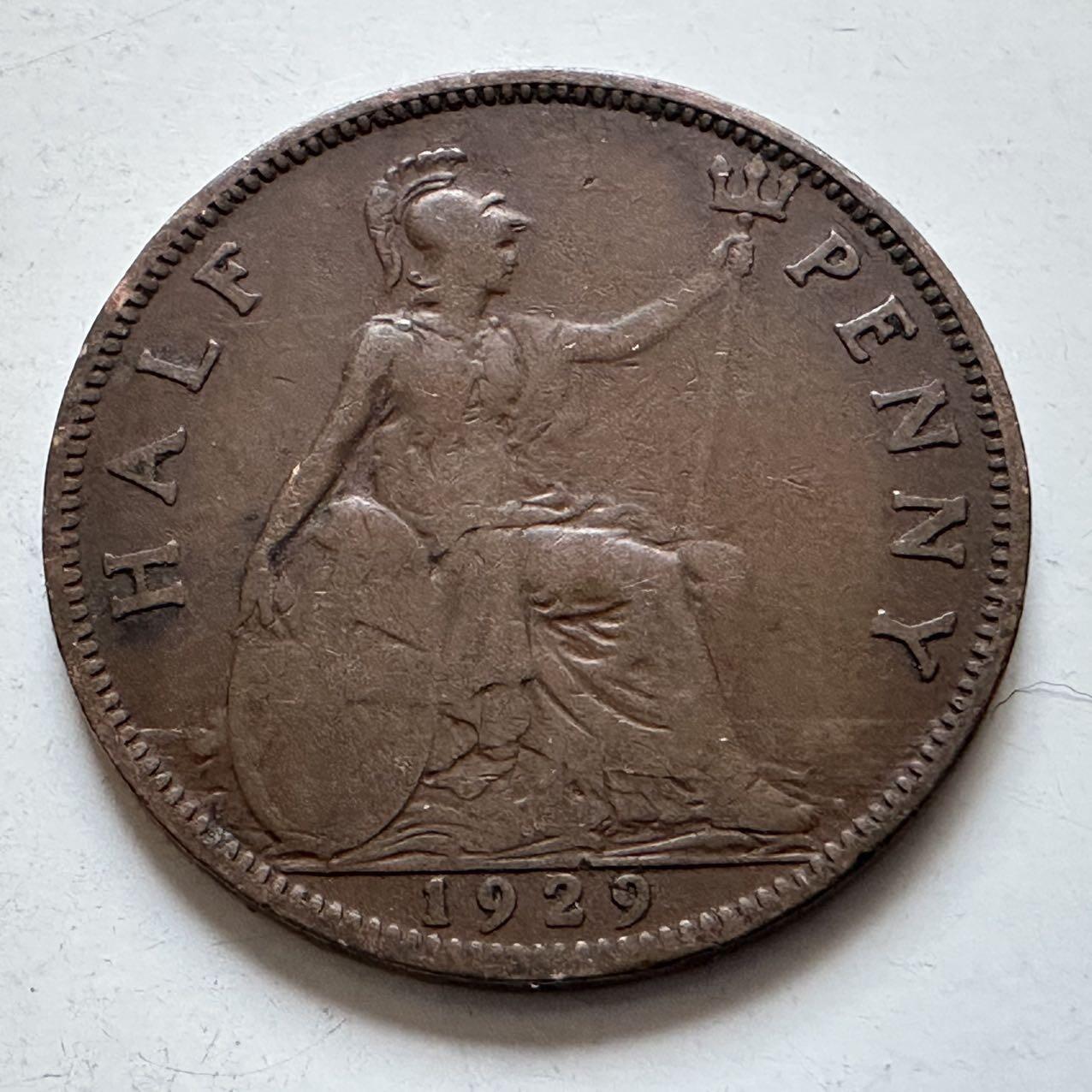 🌹外币初藏🌹🐯2025年第138场  每周二四六晚8️⃣点 接代拍 英国1929年半便士d