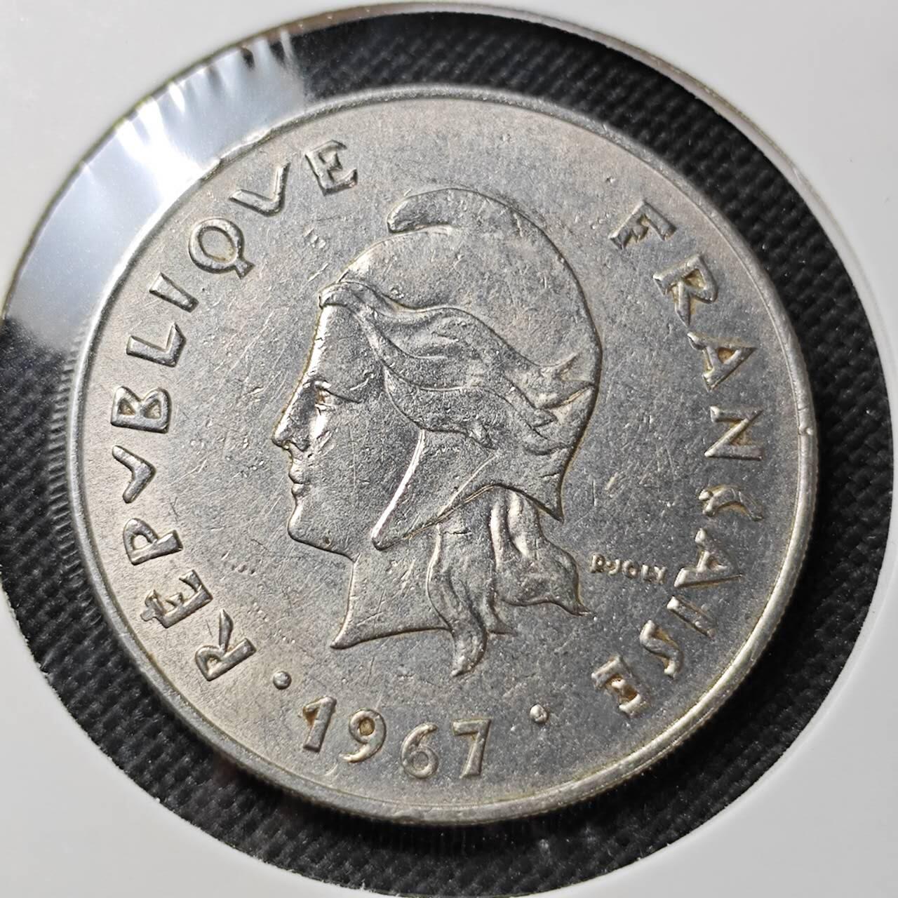 KK钱币收藏小铺 第375期  2月预留时间 周末发货  1967法属新喀里多尼亚50法郎