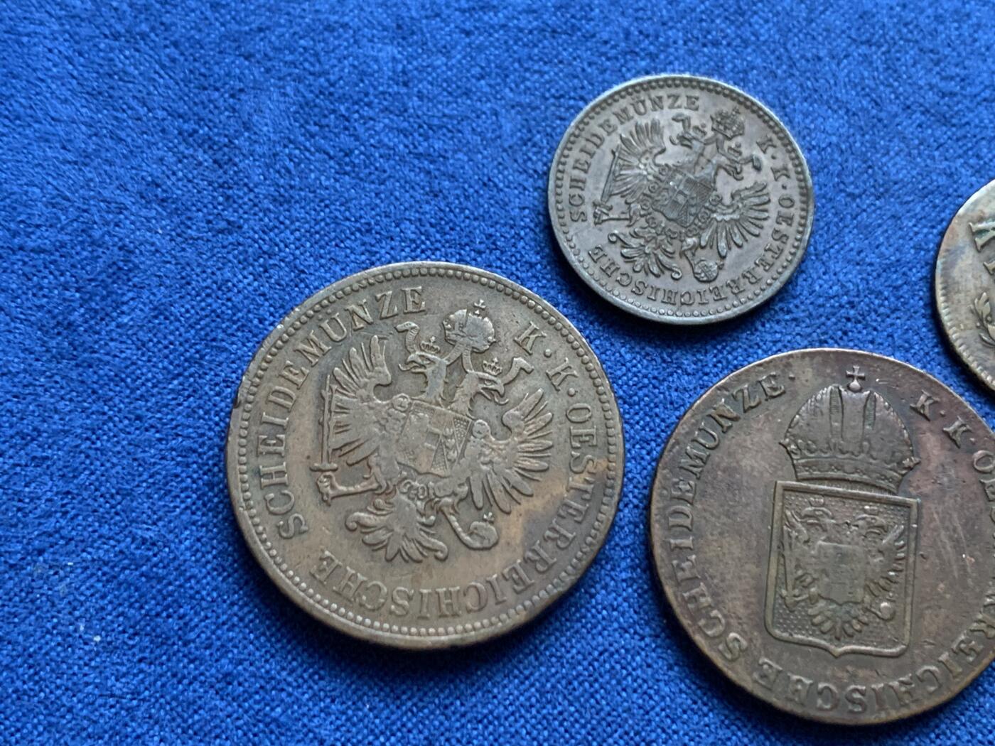 《竞宝斋》第445场 周日，周一，2场连拍 （全场包邮） 五枚一组 奥地利克鲁泽铜币