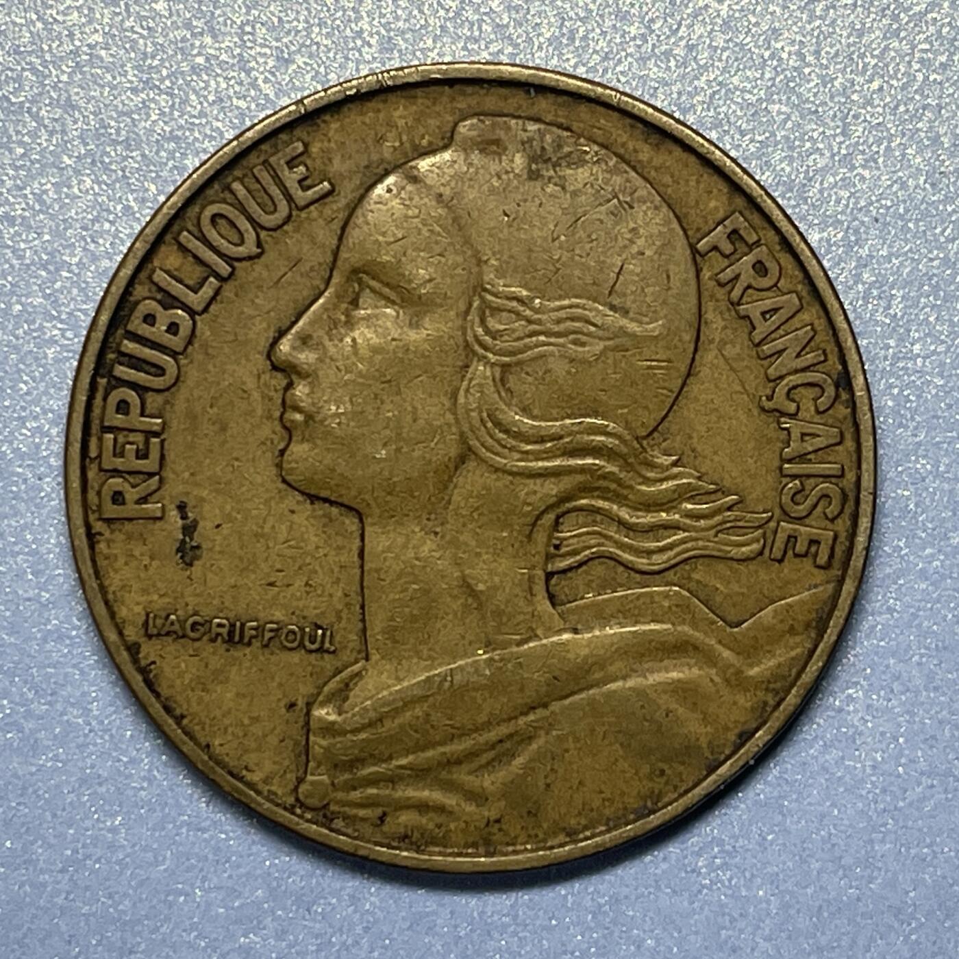 【世界各国硬币】限时专拍 【006】法国1967年发行的20生丁硬币一枚