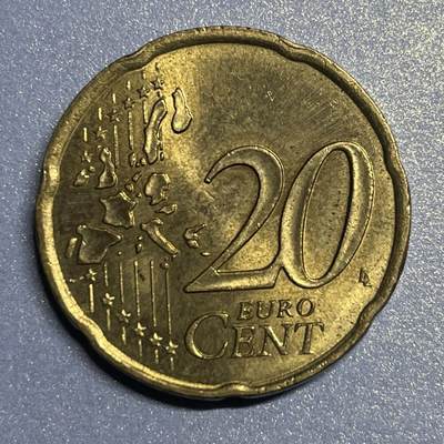 【世界各国硬币】限时专拍 - 【004】2001年欧元20欧分硬币一枚