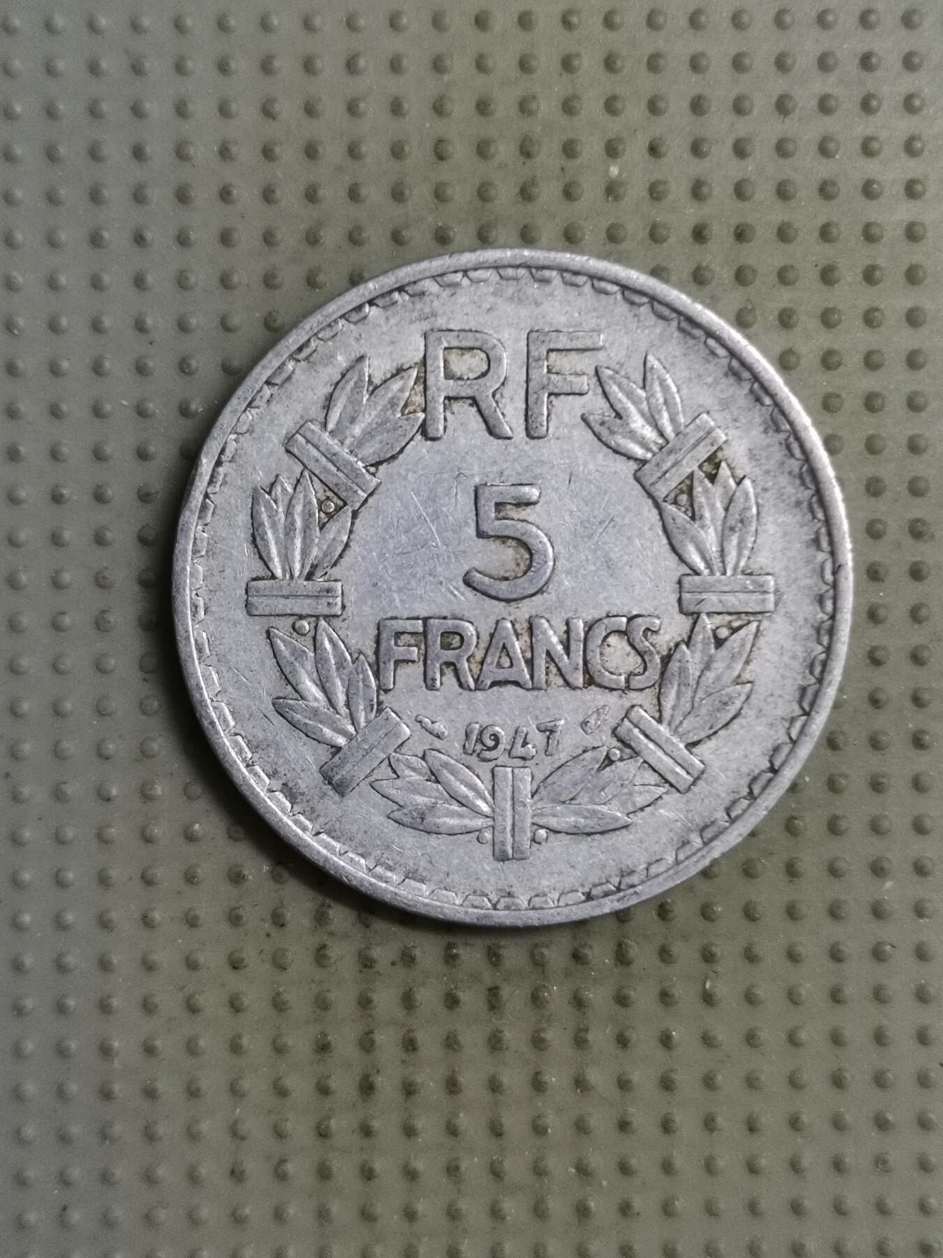 2025年第133场各国散币拍卖（总第133场） 法国1947年5法郎