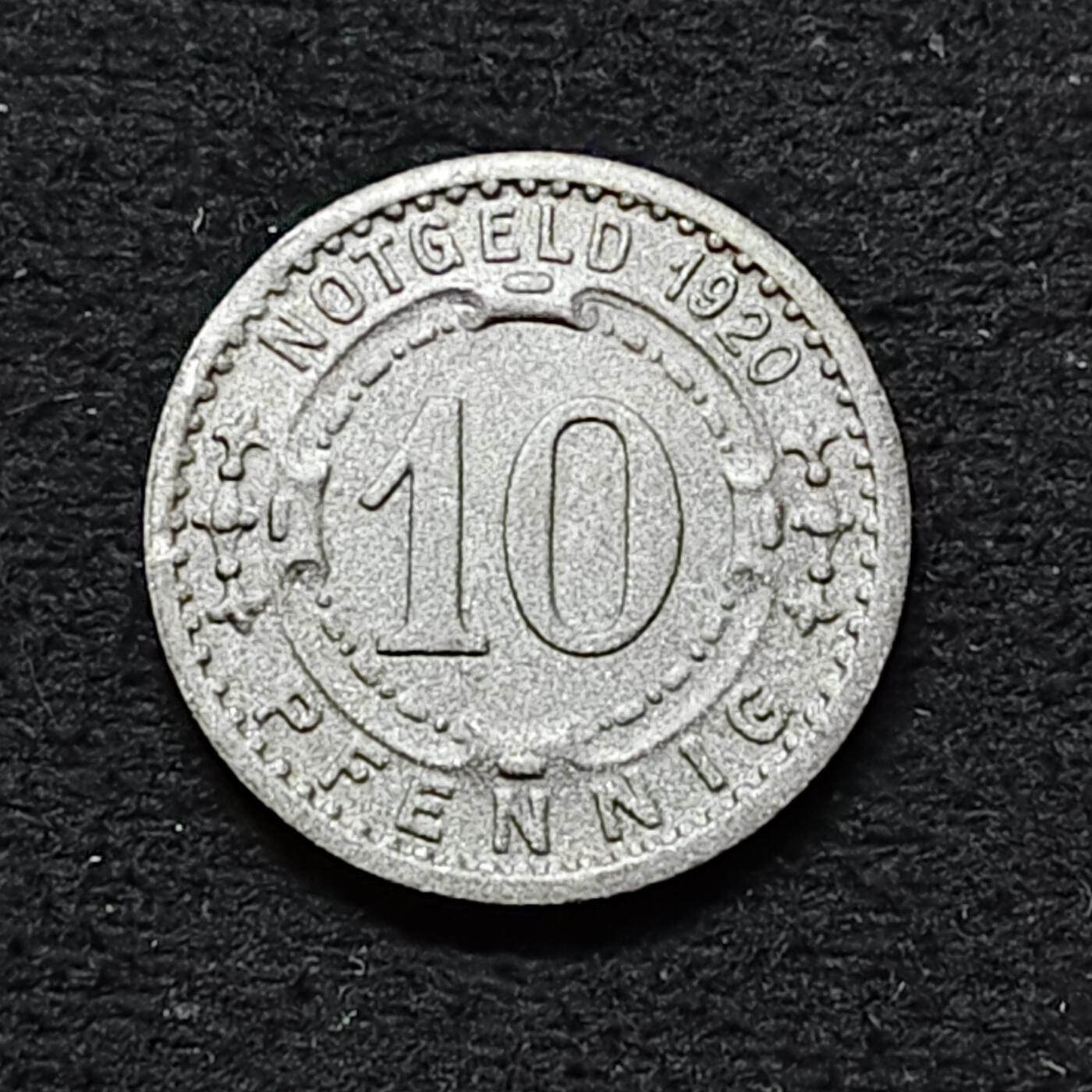 【全场包邮】纯粹捡漏拍484场（免费代拍第21场） 德国紧急状态门登1920年10芬妮城景版铁币