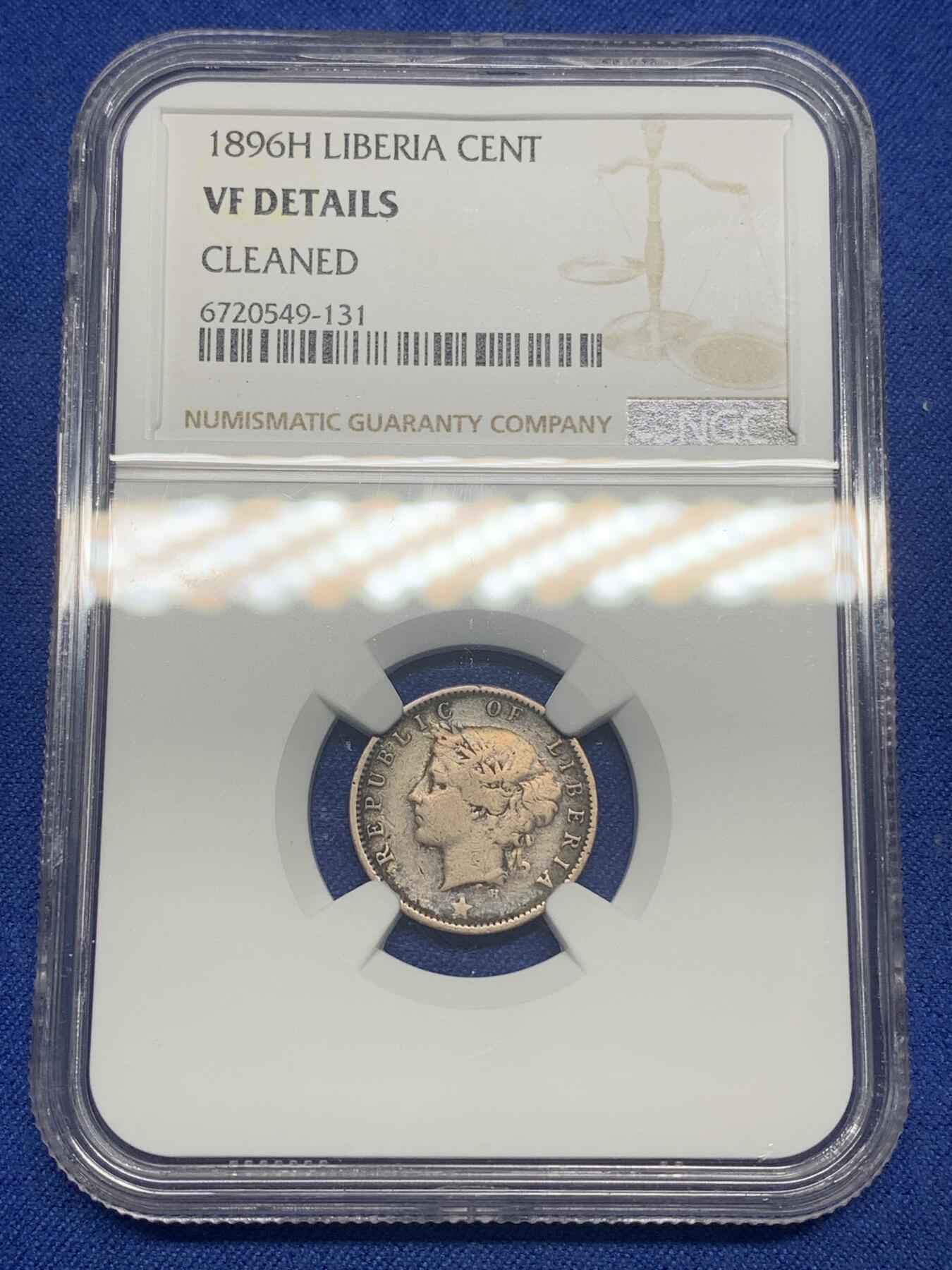 《竞宝斋》第445场 周日，周一，2场连拍 （全场包邮） NGC VFD 利比里亚 1896年 10分 银币 利比里亚早期品种