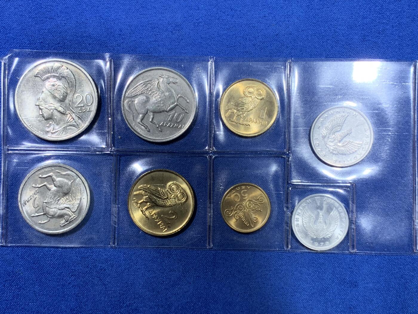 《竞宝斋》第445场 周日，周一，2场连拍 （全场包邮） 希腊 1973年 8枚装 含多枚经典品种 状态拉满