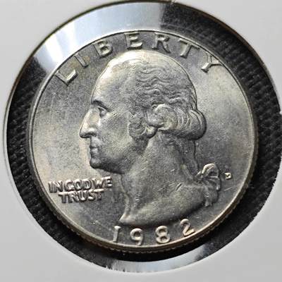 KK钱币收藏小铺 第375期  2月预留时间 周末发货 -  1982美国25分 好品