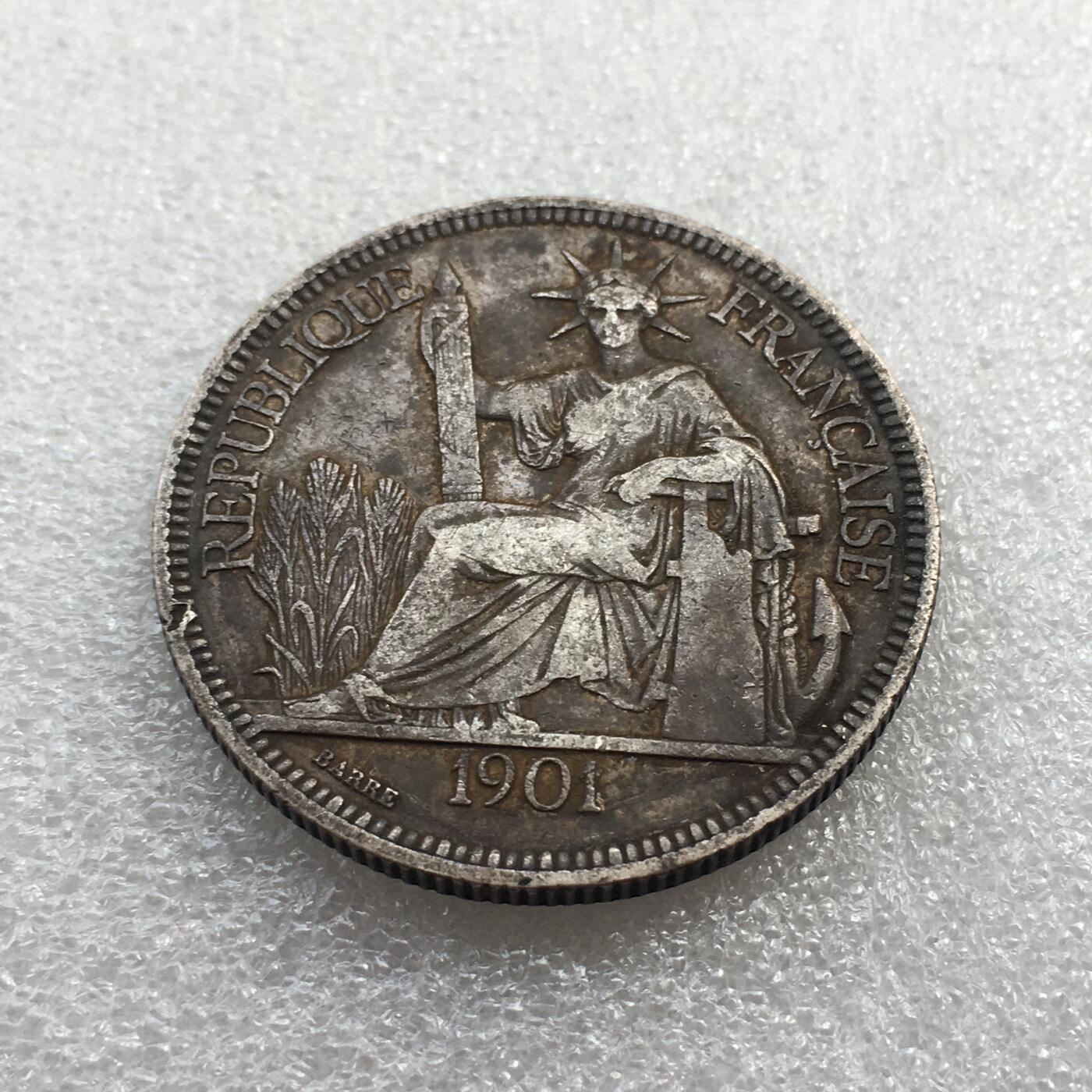 世界钱币专场拍卖 每周二开拍 1901年法属坐洋女神一元银币