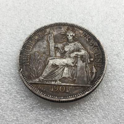 世界钱币专场拍卖 每周二开拍 - 1901年法属坐洋女神一元银币