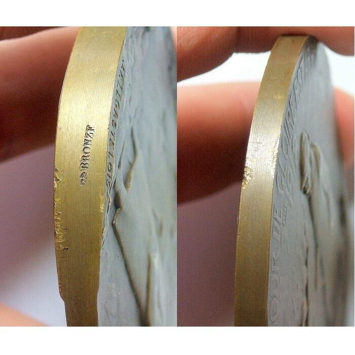 【艺术】法国艺术大章1918年 一战总理克里孟梭视察前线 高浮雕精制超大铜章 70MM 175克