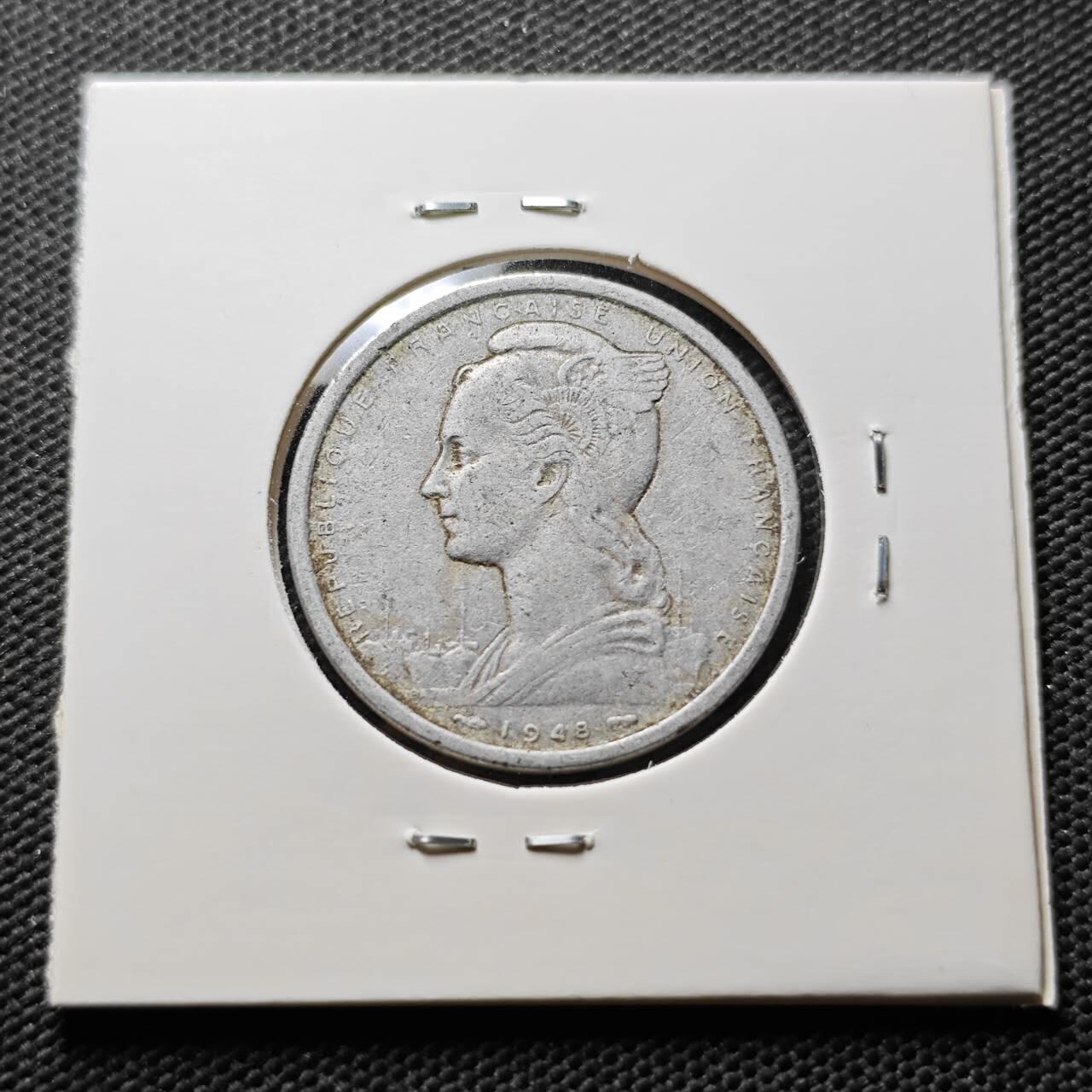 KK钱币收藏小铺 第375期  2月预留时间 周末发货  1948法属西非5法郎