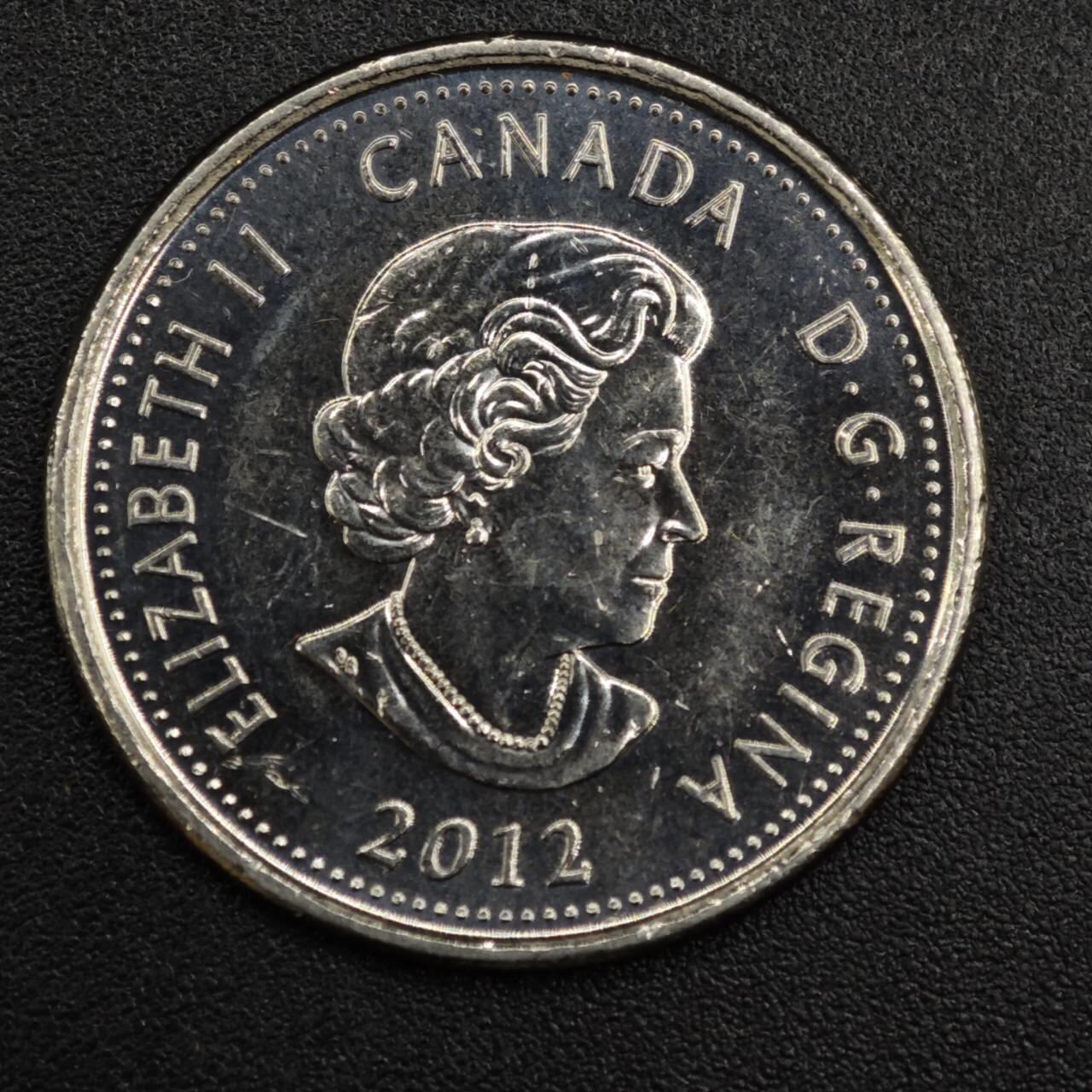 【淘币小摊】实时拍第八百二十一拍   散币场   满百包邮可预留二周 每周一统一发货   加拿大2012年25分纪念币