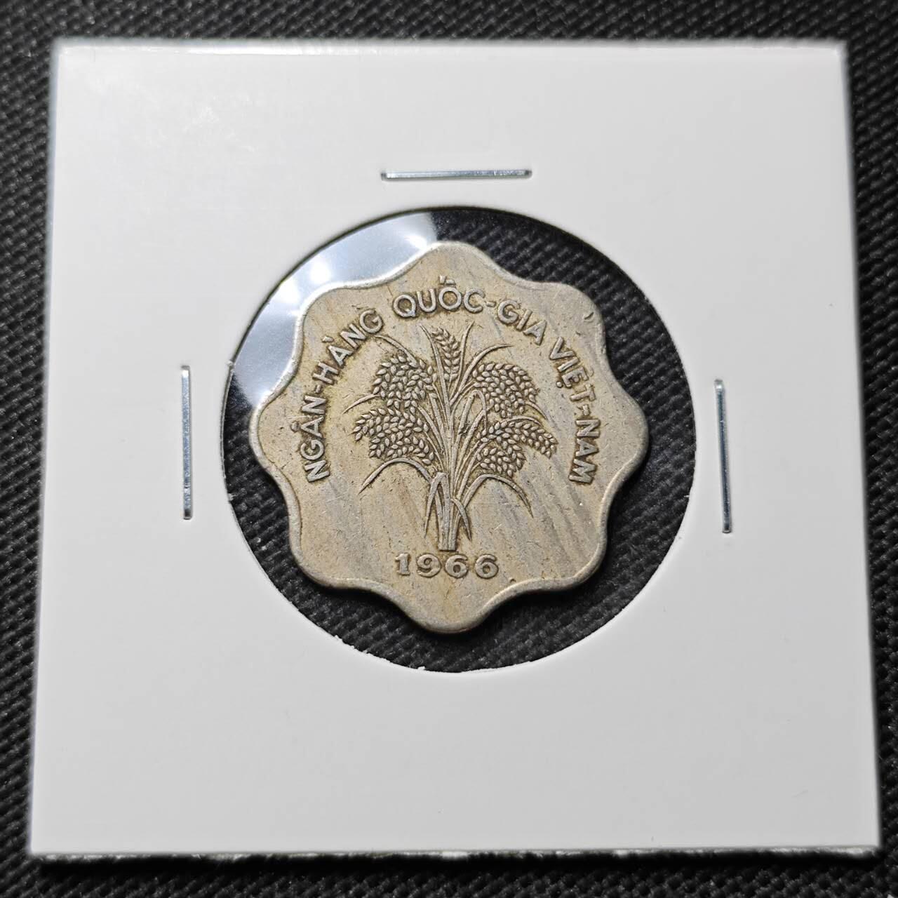 KK钱币收藏小铺 第375期  2月预留时间 周末发货  1955南越5盾水稻 少年份