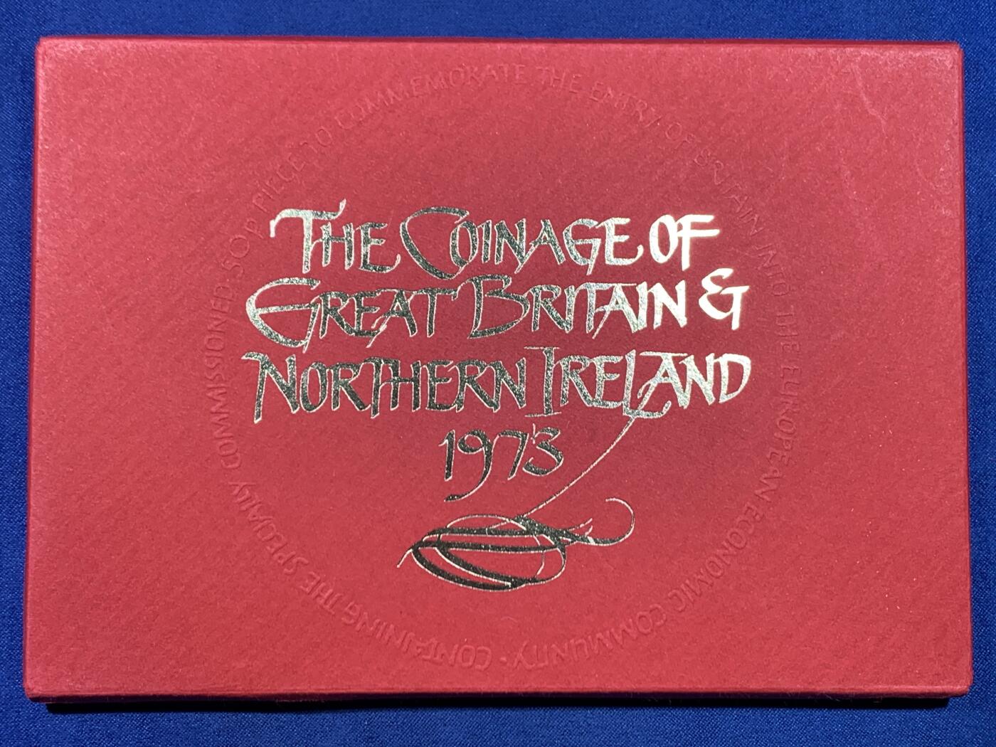 《竞宝斋》第445场 周日，周一，2场连拍 （全场包邮） 英国1973年精制套币 6枚币和1枚章 稀少
