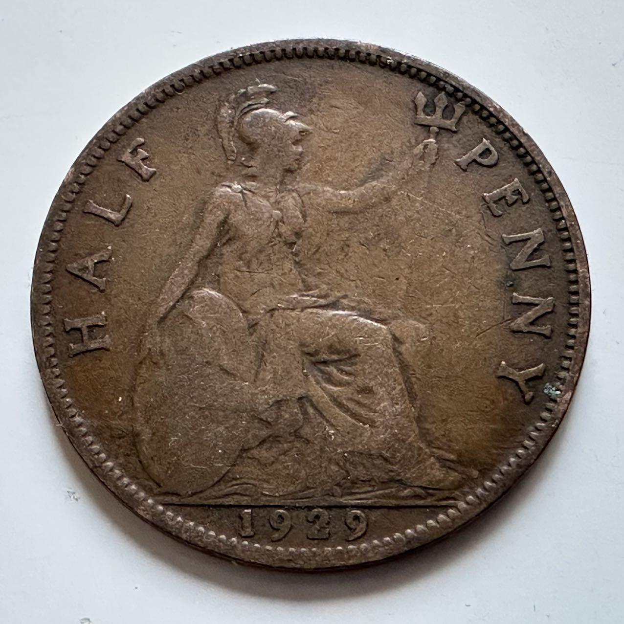 🌹外币初藏🌹🐯2025年第138场  每周二四六晚8️⃣点 接代拍 英国1929年半便士a