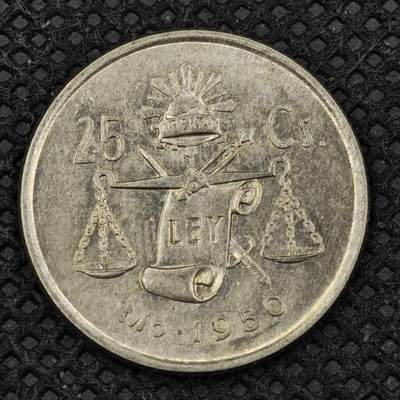 【淘币小摊】限时拍第八百二十四拍  小银币场  满百包邮可预留两周  周一统一发货  -  墨西哥1950年25分银币